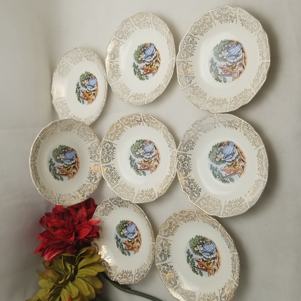 Sebring Chantilly George & Martha Washington Saucer Plates